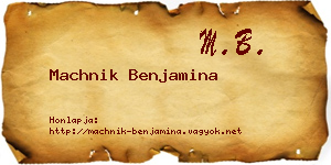 Machnik Benjamina névjegykártya